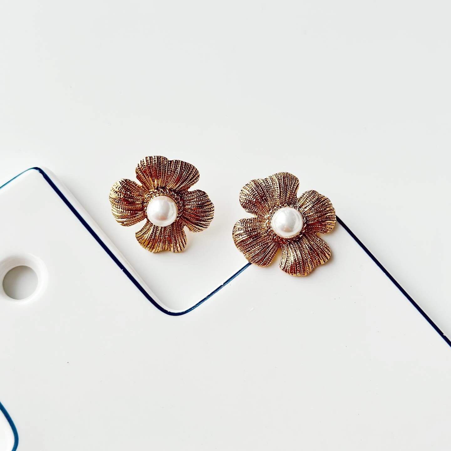 Daisy Pearl Xuping Steel Earring | Çelik Küpe