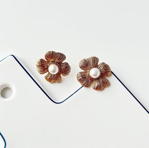 Daisy Pearl Xuping Steel Earring | Çelik Küpe