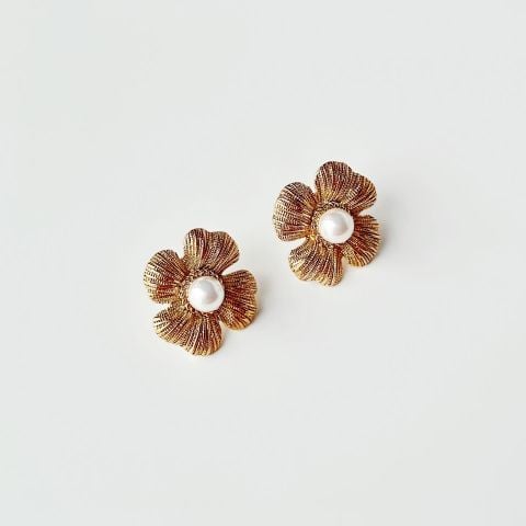 Daisy Pearl Xuping Steel Earring | Çelik Küpe