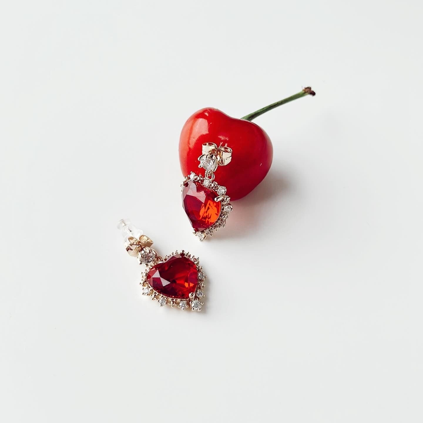 Red Love Xuping Steel Earring | Çelik Küpe