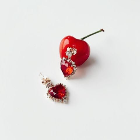 Red Love Xuping Steel Earring | Çelik Küpe