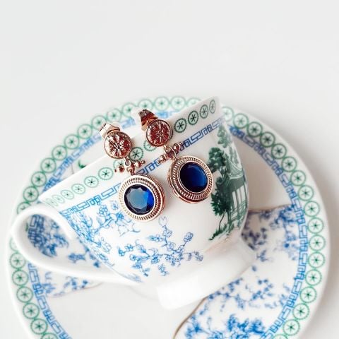 Sapphire Xuping Steel Earring | Çelik Küpe