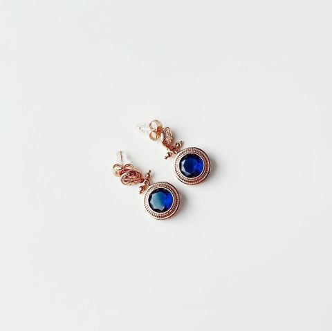 Sapphire Xuping Steel Earring | Çelik Küpe