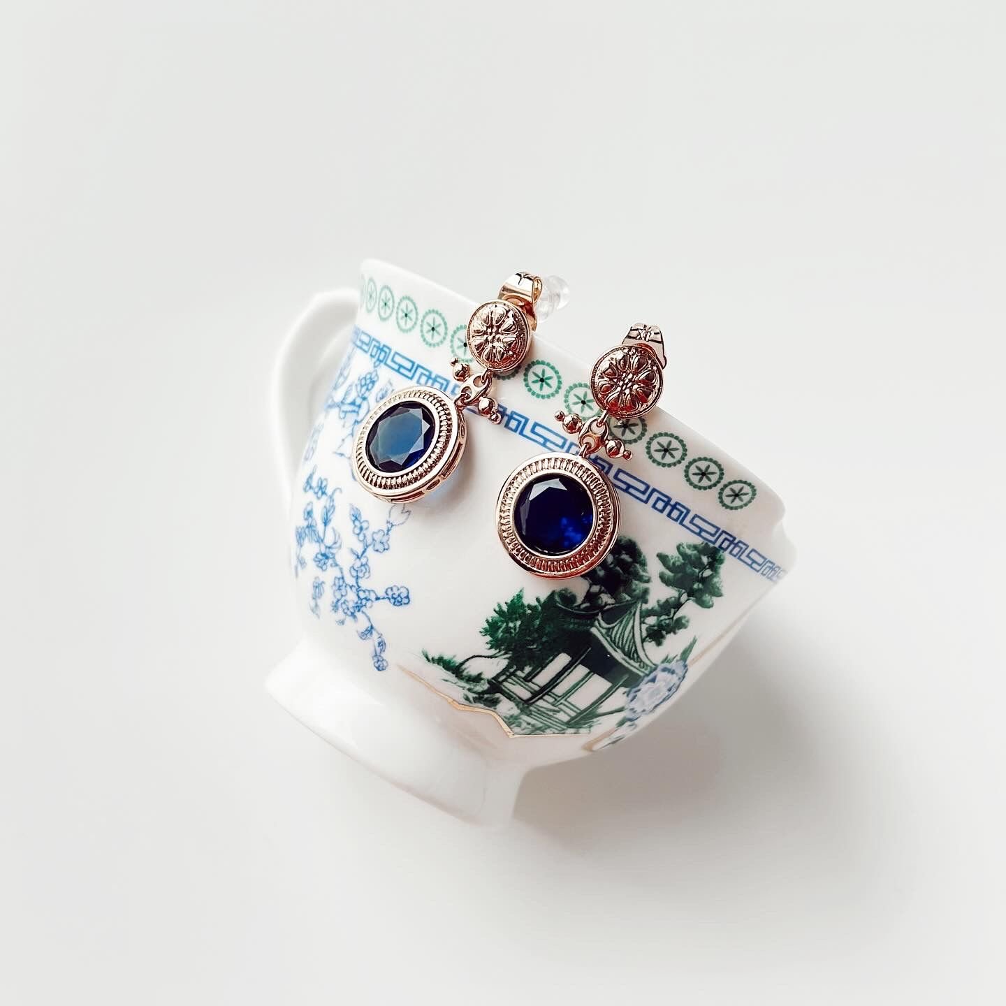Sapphire Xuping Steel Earring | Çelik Küpe
