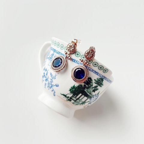 Sapphire Xuping Steel Earring | Çelik Küpe