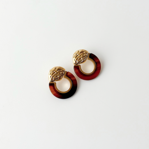 Tovra Black Steel Earring | Çelik Küpe