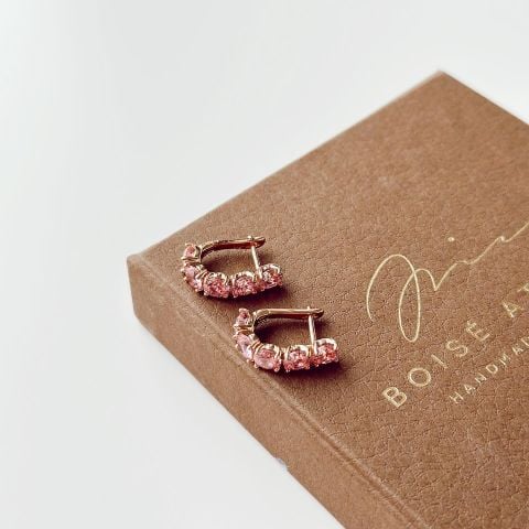 Mini Pink Xuping Steel Earring | Çelik Küpe