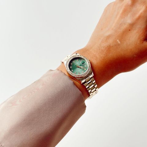 Roud Gold-Green Watch | Saat