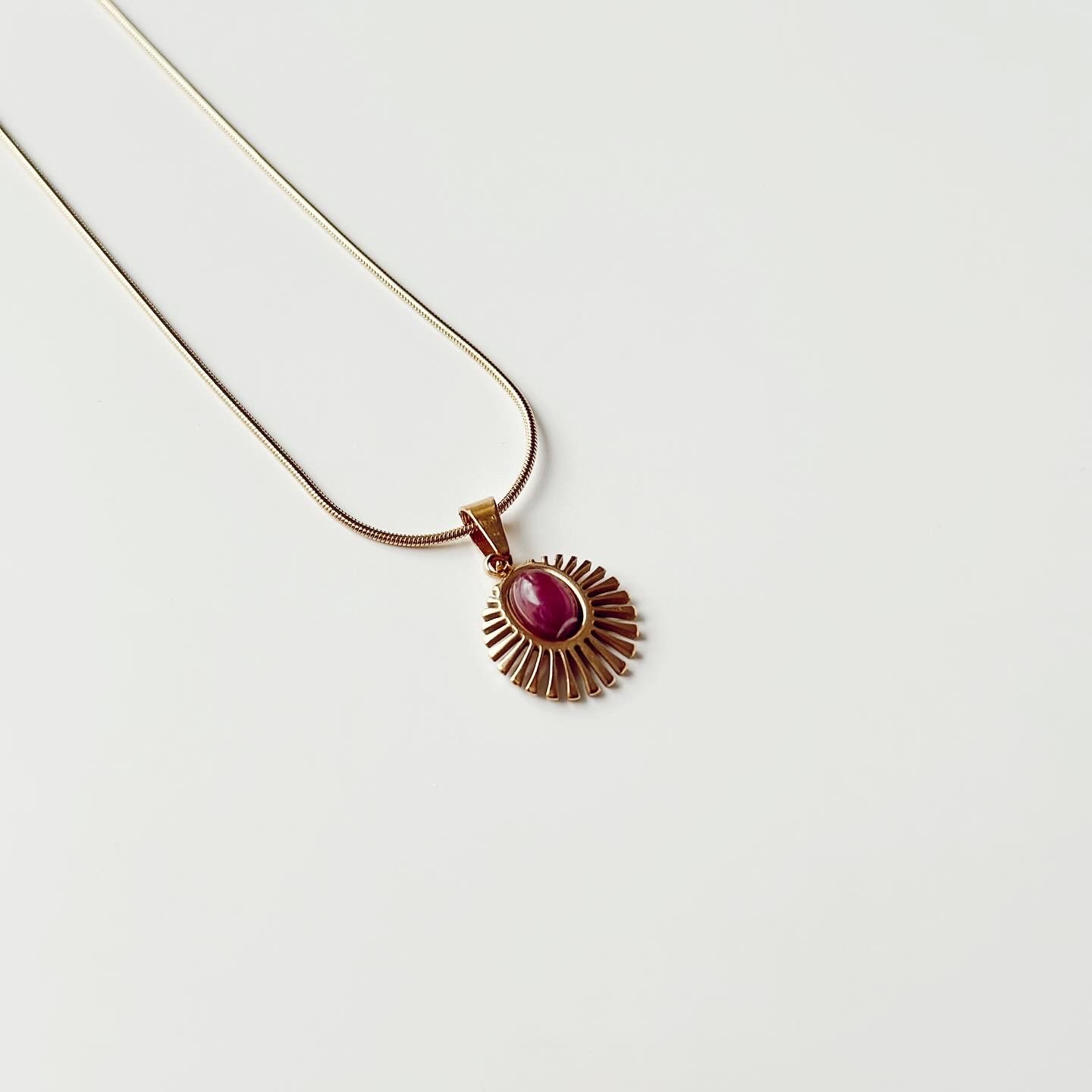 Roch Purple Steel Necklace | Çelik Kolye