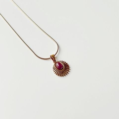 Roch Purple Steel Necklace | Çelik Kolye