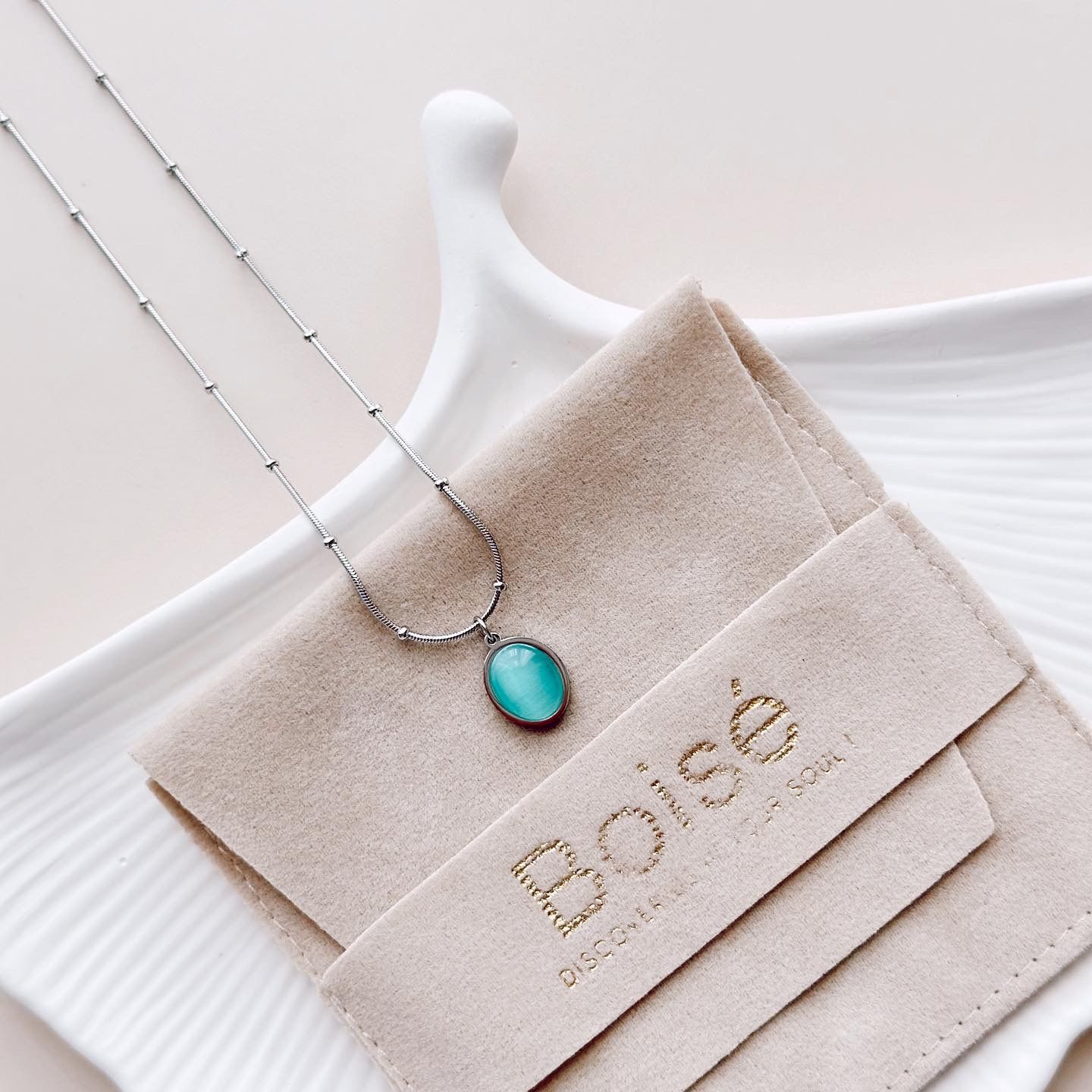 Blueis Grey Steel Necklace