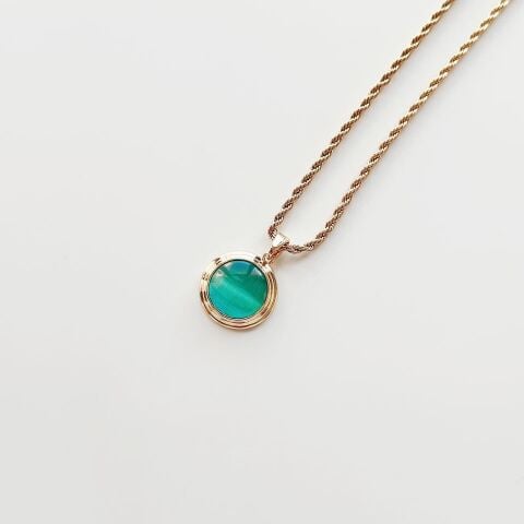 Merl Blue Steel Necklace | Çelik Kolye