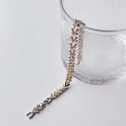Gold-Grey Steel Bracelet