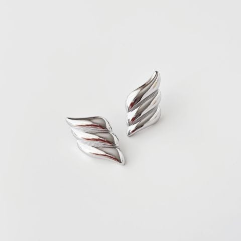Wing Grey Steel Earring | Çelik Küpe