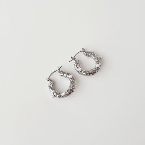Mars Grey Steel Earring | Çelik Küpe