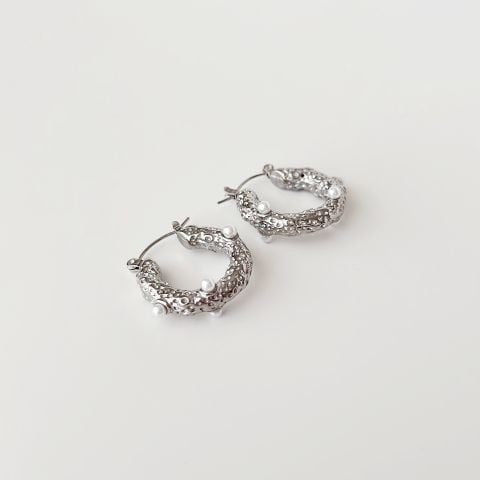 Mars Grey Steel Earring | Çelik Küpe