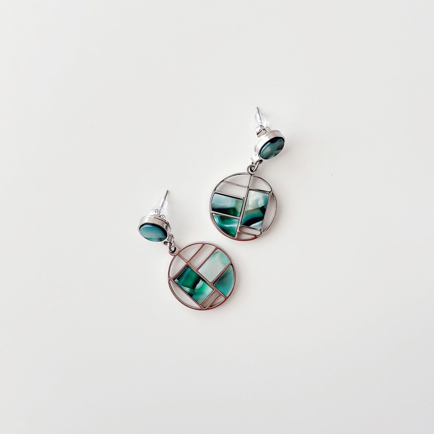 Clvya Grey Steel Earring | Çelik Küpe