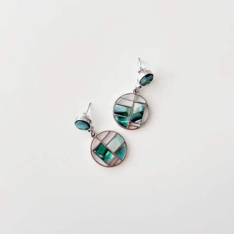Clvya Grey Steel Earring | Çelik Küpe