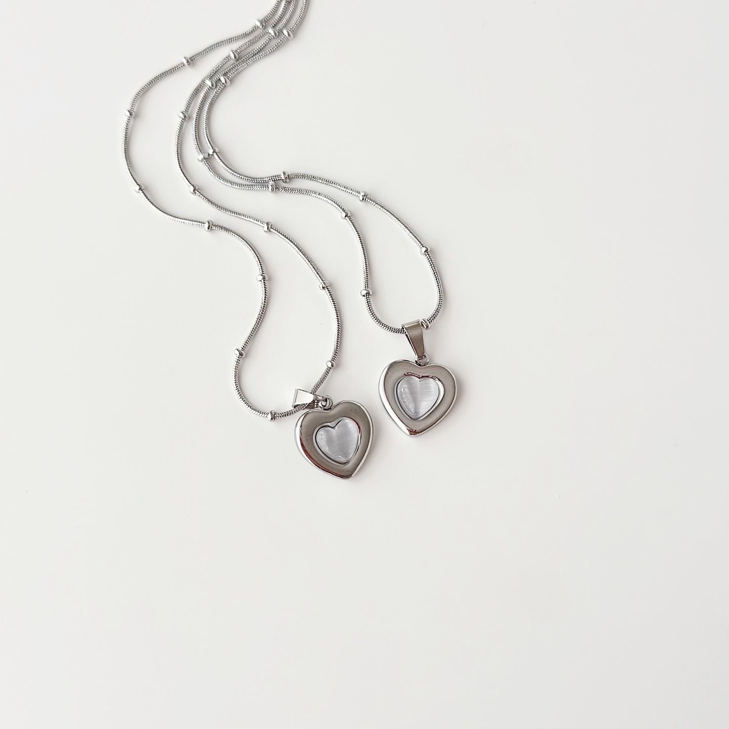 Lorei Grey Steel Necklace | Çelik Kolye