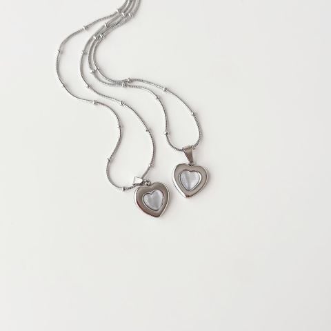 Lorei Grey Steel Necklace | Çelik Kolye