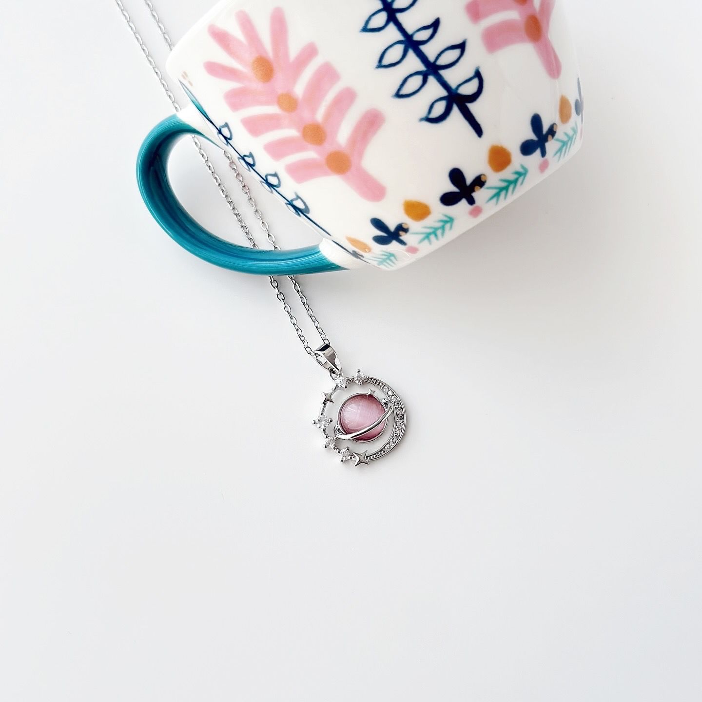 Olivnight Pink Steel Necklace | Çelik Kolye