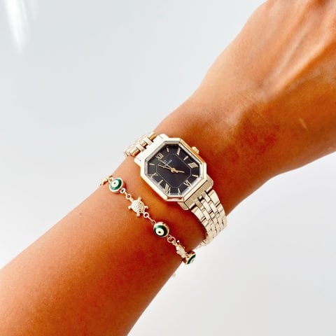 Quark Gold-Black Watch | Saat