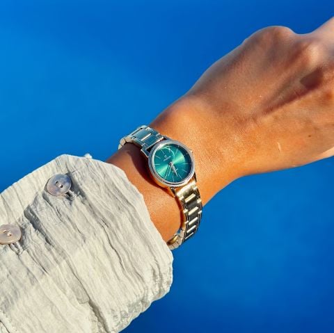 Gein Gold-Green Watch | Saat