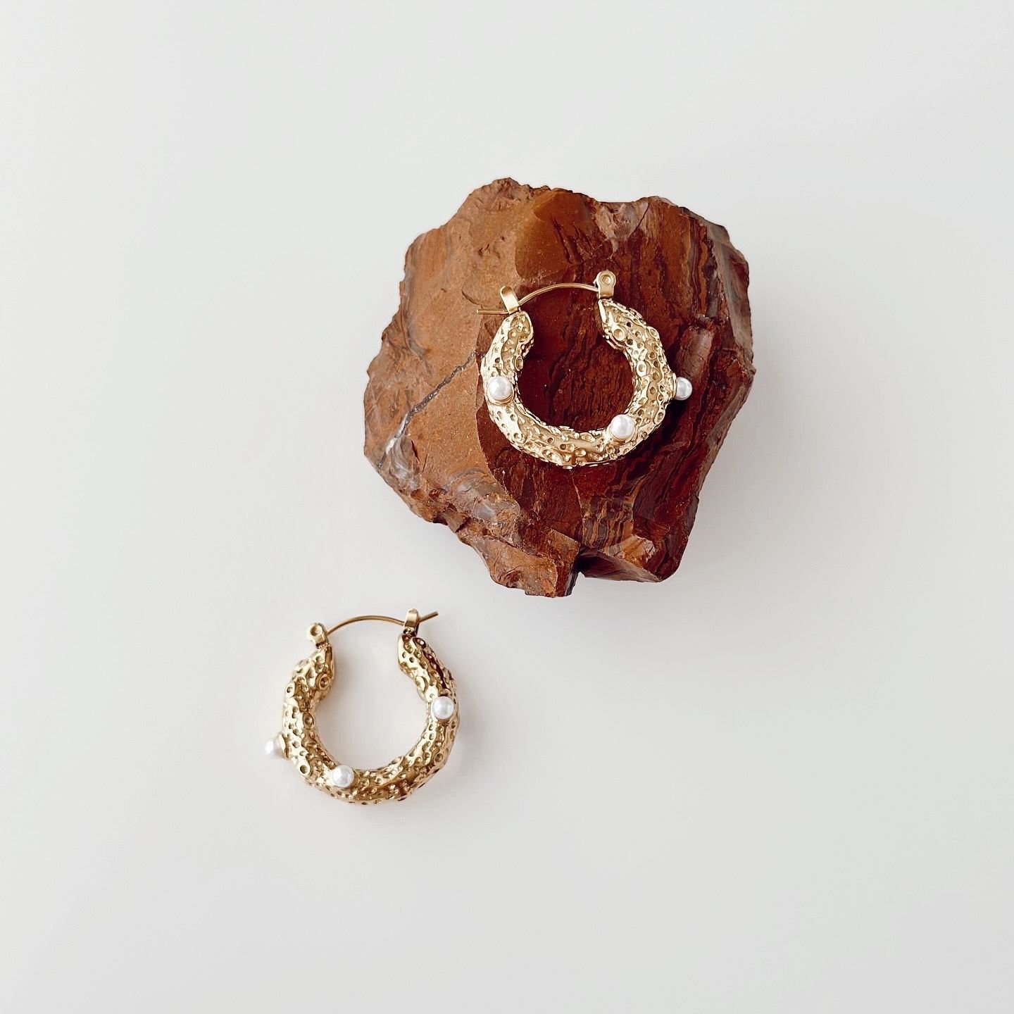 Mars Pearl Steel Earring | Çelik Küpe