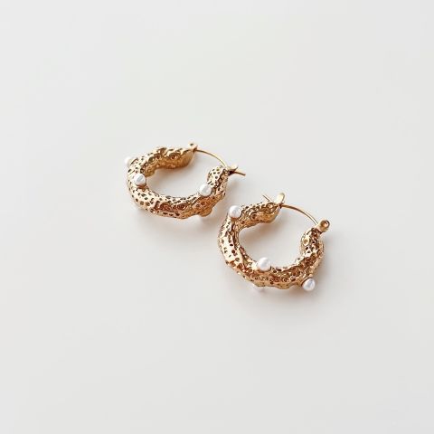 Mars Pearl Steel Earring | Çelik Küpe