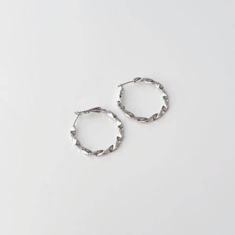 Dens Grey Steel Earring | Çelik Küpe